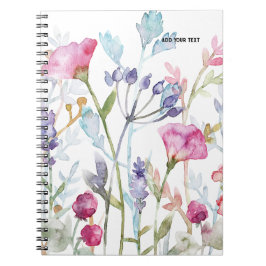 Caderno Espiral PERSONALIZAR: Flores Presas| Diário para notebook