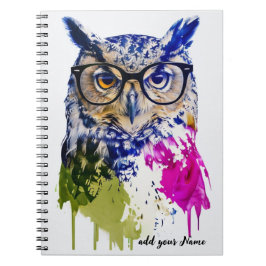 Caderno Espiral PERSONALIZAR: Hippie Owl | Diário para notebook