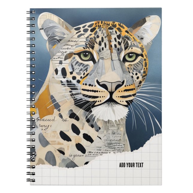 Caderno Espiral PERSONALIZAR: Leopardo de Papel | Diário para note (Frente)