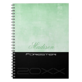 Caderno Espiral Personalizar na moda Pistachio Preto