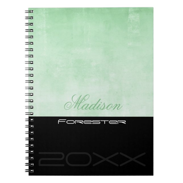 Caderno Espiral Personalizar na moda Pistachio Preto (Frente)