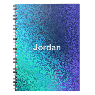 Caderno Espiral Personalizar nome de adição de Abstrato azul