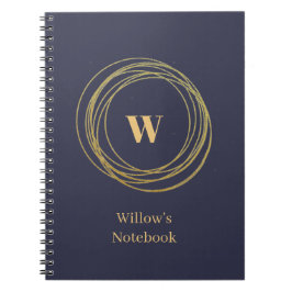 Caderno Espiral Personalizar notebook - Círculos do Ouro
