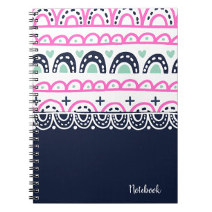 Caderno Espiral PERSONALIZAR: Notebook Hearts and Hoops