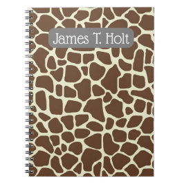 Caderno Espiral Personalizar notebook - Impressão Giraffe