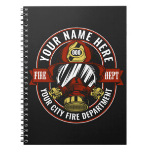 Caderno Espiral Personalizar o NOME do Emergência de Fogo de Más