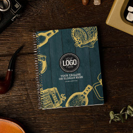 Caderno Espiral Personalizar o Tema da Cerveja Verde Escura