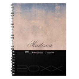Caderno Espiral Personalizar preto-e-preto Dourado Rosa Azul-na mo