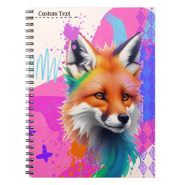 Caderno Espiral PERSONALIZAR: Raposa Fofa | Diário para notebook (Frente)