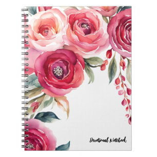 Caderno Espiral PERSONALIZAR: Rosas Diário para Notebook Devocio
