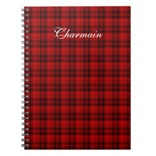 Caderno Espiral Personalizar Xadrez Preto Vermelho Preto