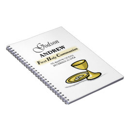 Caderno Espiral Personalizável, Chalice da Primeira Comunhão Godso