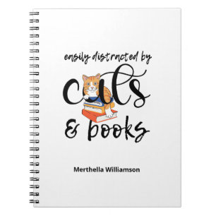 CADERNO ESPIRAL PERSONALIZÁVEL FACILMENTE DISTRATADO POR GATOS E L