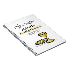 Caderno Espiral Personalizável, Godchild First Communance Chalice