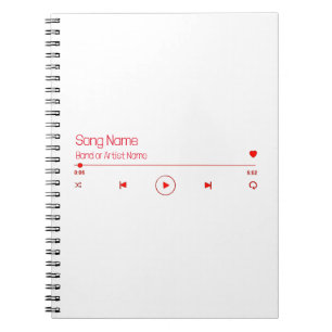 Caderno Espiral Personalizável Sua Música Favorita