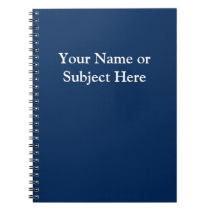 Caderno Espiral Personalize Azul-Marinho Branco Escola Negócios