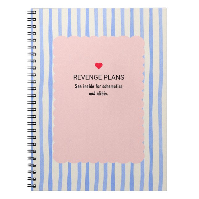 Caderno Espiral Personalize  Blue and Yell Stripe Pattern Notebook (Frente)