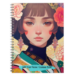 Caderno Espiral PERSONALIZE Colagem de Beleza Chinesa