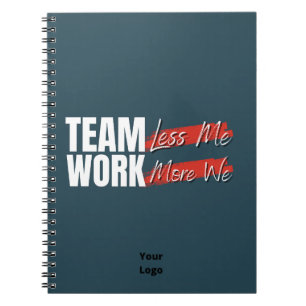 Caderno Espiral Personalize com o Trabalho em equipe de logotipo E