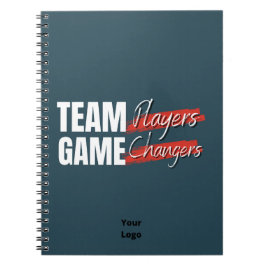 Caderno Espiral Personalize com o Trabalho em equipe de logotipo E