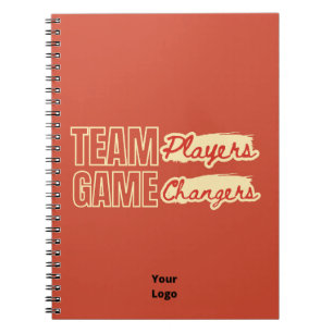 Caderno Espiral Personalize com o Trabalho em equipe de logotipo E