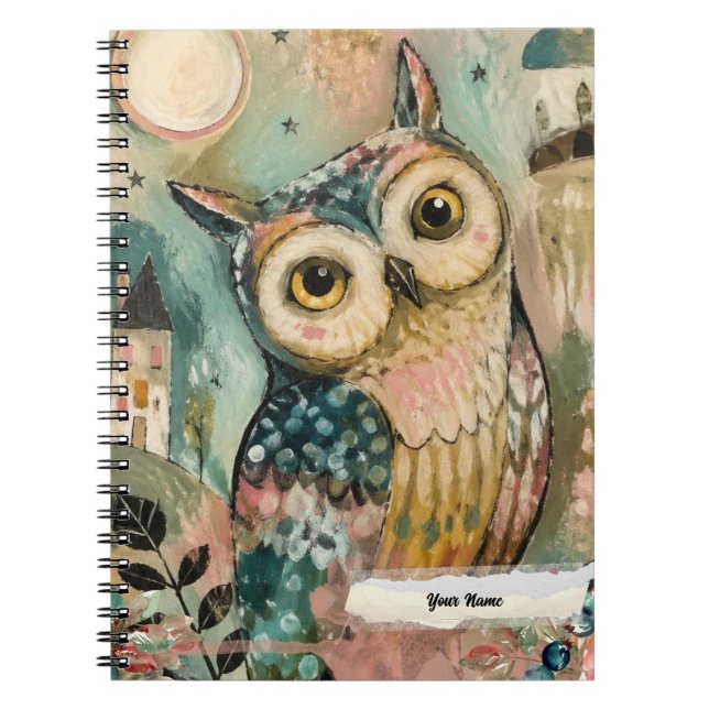 Caderno Espiral PERSONALIZE Coruja Coruja Ave (Frente)