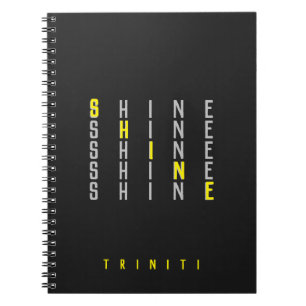 Caderno Espiral Personalize Meu Nome Brilho Padrão Repetido Amarel