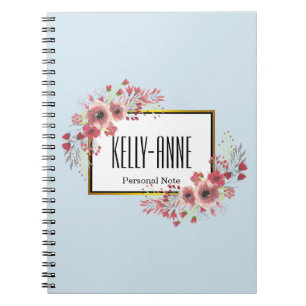 Caderno Espiral Personalize o Na moda Vintage Floral Boutique Spir