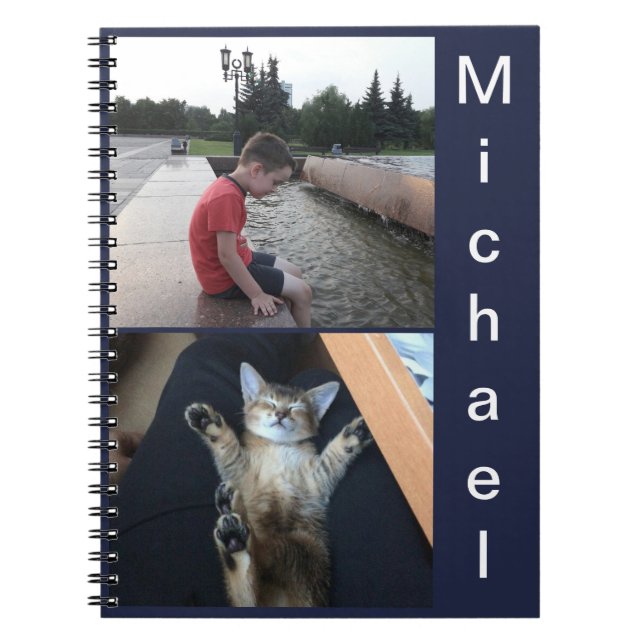 Caderno Espiral Personalize o notebook, seu nome, presente, saudaç (Frente)