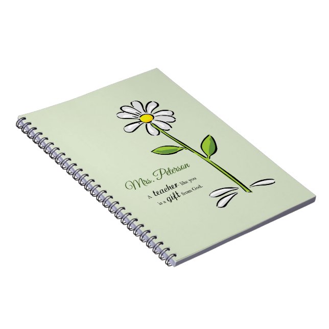 Caderno Espiral Personalize, Professor Obrigado, Flor Religiosa (Lado Direito)
