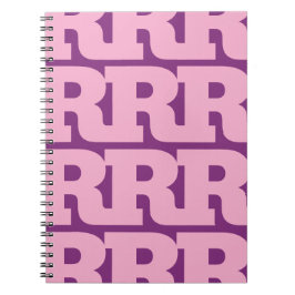 Caderno Espiral Personalize Sua Letra, Padrão de Monograma em Negr