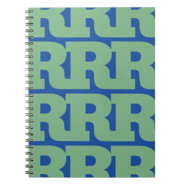 Caderno Espiral Personalize Sua Letra, Padrão de Monograma em Negr