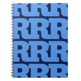 Caderno Espiral Personalize Sua Letra, Padrão de Monograma em Negr