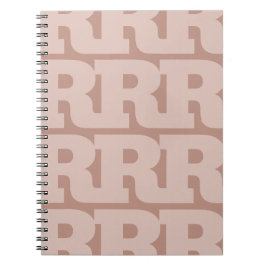 Caderno Espiral Personalize Sua Letra, Padrão de Monograma em Nevo