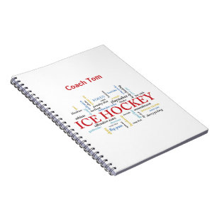 Caderno Espiral Personalize, treinador de hóquei no gelo Obrigado