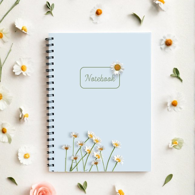 Caderno Espiral Personalized Blue Daisy Notebook (Criador carregado)
