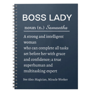 Caderno Espiral Personalized Boss Lady Definition Notebook Funny