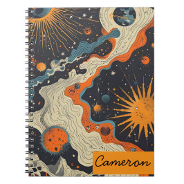 Caderno Espiral Personalized Celestial Notebook – Custom Name