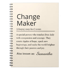 Caderno Espiral Personalized Change Maker Definition
