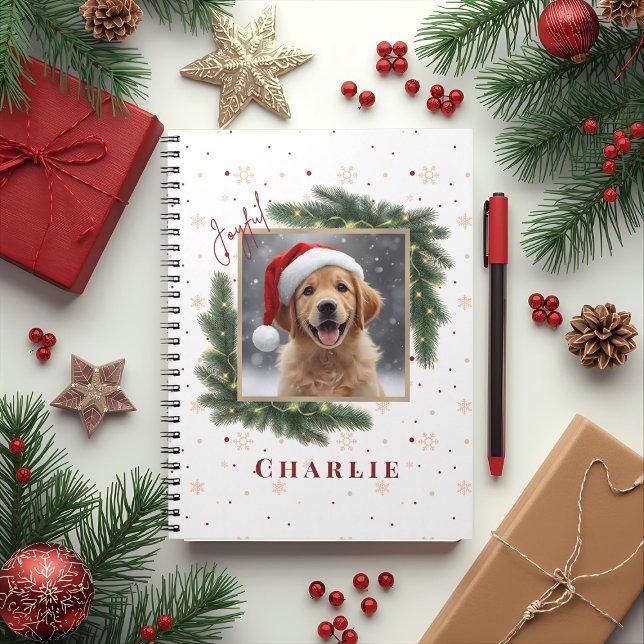 Caderno Espiral Personalized Christmas Pet Photo – Holiday  (Criador carregado)