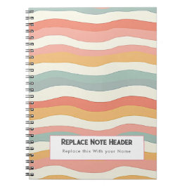 Caderno Espiral Personalized Colorful Wave Patterned
