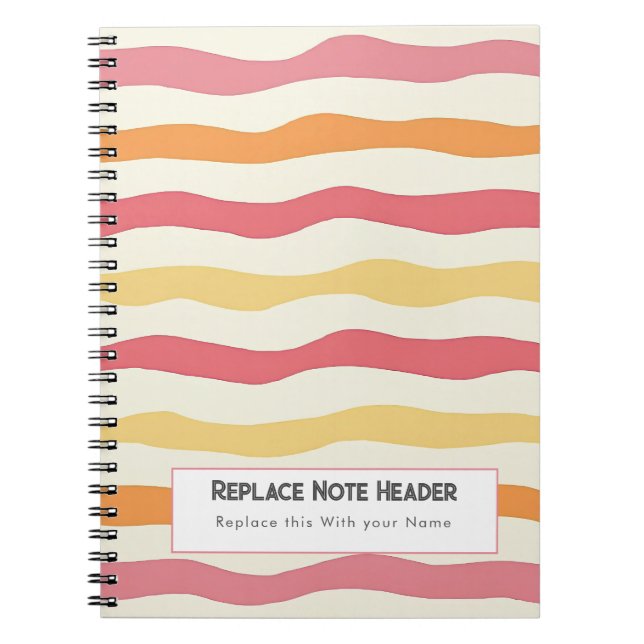 Caderno Espiral Personalized Colorful Wave Patterned  (Frente)