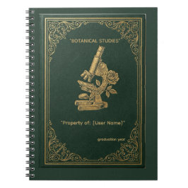 Caderno Espiral Personalized Dark Academia Microscope & Rose