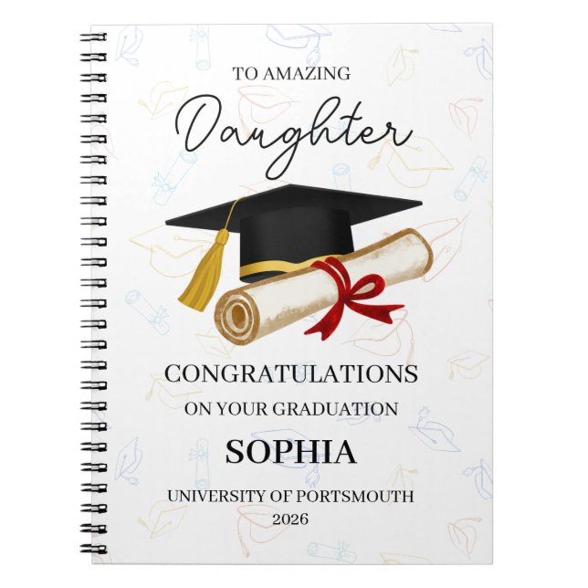 Caderno Espiral Personalized Daughter Graduation Keepsake  (Frente)