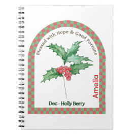 Caderno Espiral Personalized December Birth Month Flower Notebook