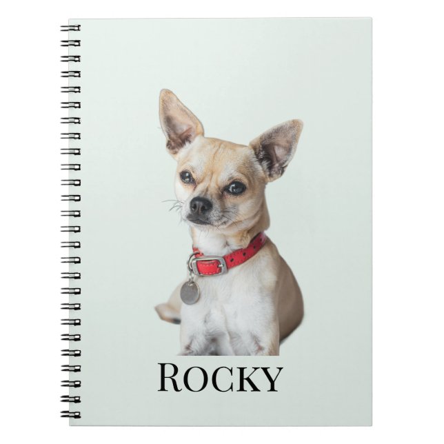 Caderno Espiral Personalized Dog Photo | Custom Pet Name  (Frente)