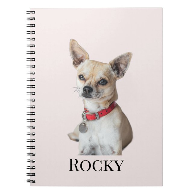 Caderno Espiral Personalized Dog Photo | Custom Pet Name  (Frente)