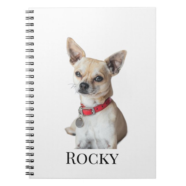 Caderno Espiral Personalized Dog Photo | Custom Pet Name  (Frente)