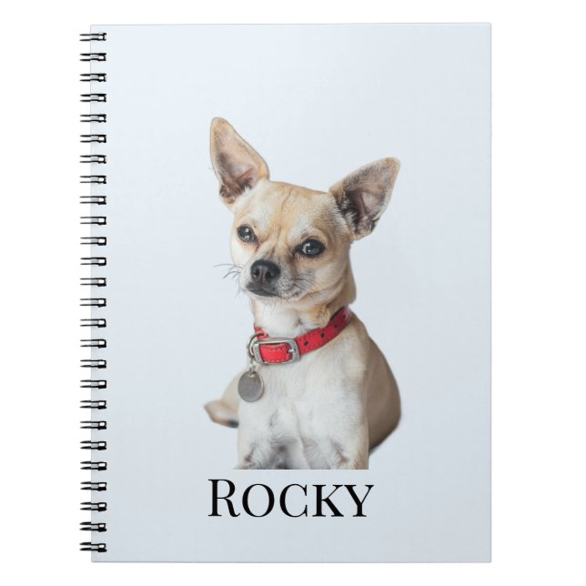 Caderno Espiral Personalized Dog Photo | Custom Pet Name  (Frente)