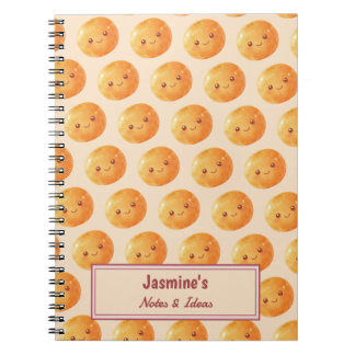 Caderno Espiral Personalized Dreams Come True Lucky Orange Pattern